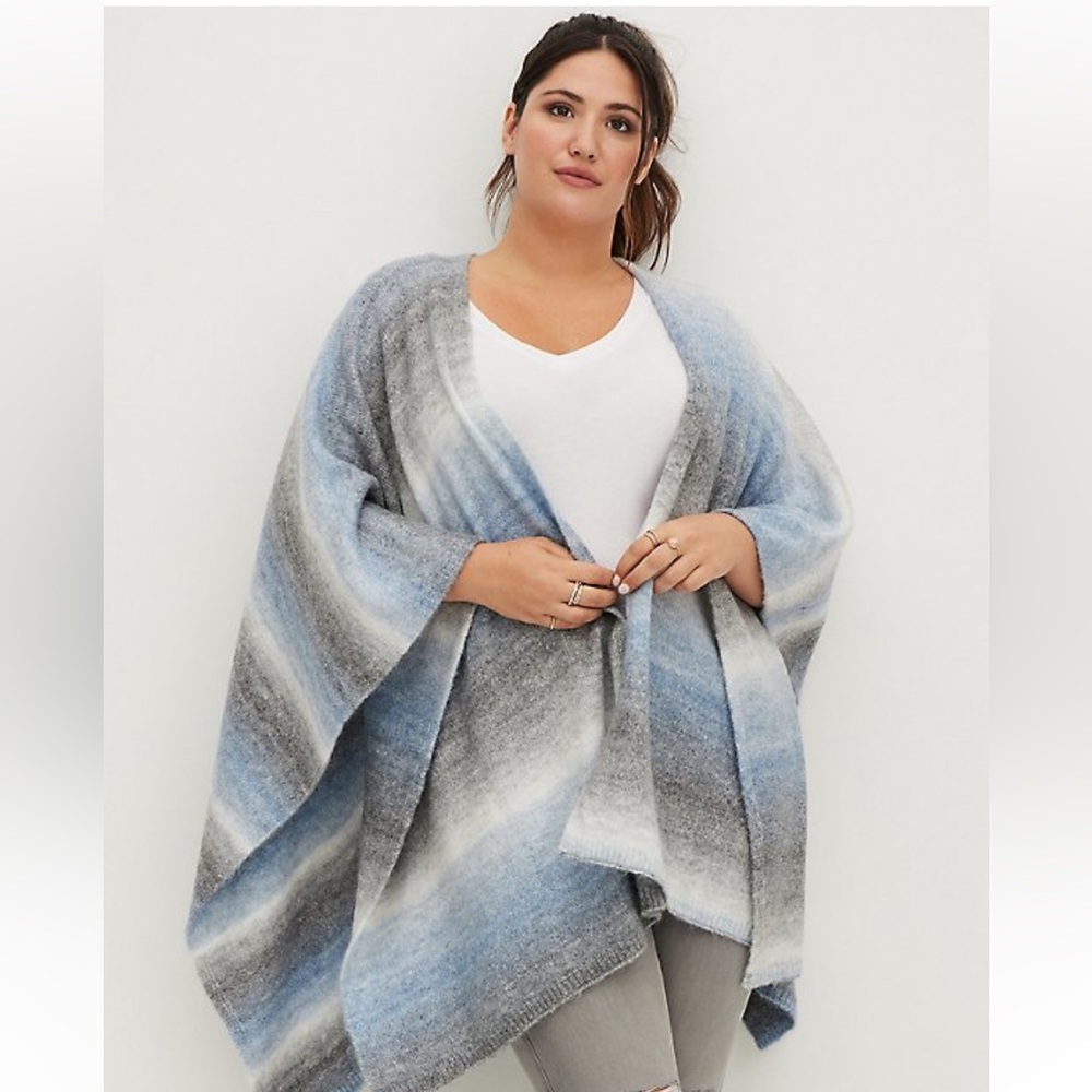 NWT Torrid Ruana Wrap Shawl. Spacedye Multicolor. Size 2 (18/20)